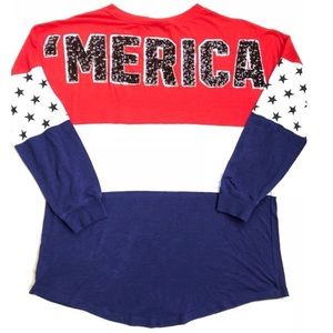 ‘MERICA Victoria’s Secret Long Sleeved Patriotic Tee